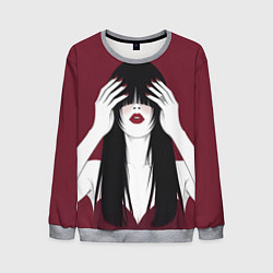 Свитшот мужской Поп арт девушка с руками, цвет: 3D-меланж