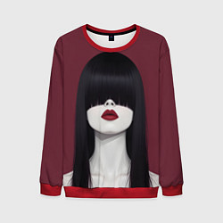 Мужской свитшот Поп арт девушка на бордовом