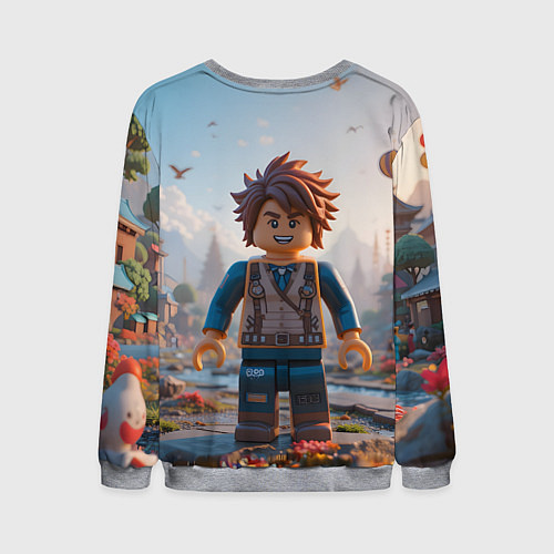 Мужской свитшот Роблокс в игровой стране / 3D-Меланж – фото 2