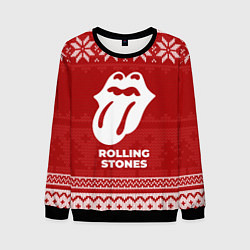 Свитшот мужской Новогодний Rolling Stones, цвет: 3D-черный