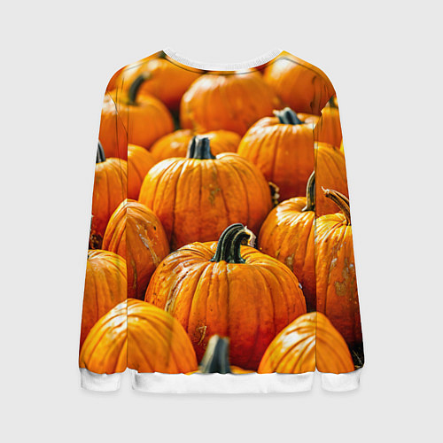 Мужской свитшот Много тыкв / 3D-Белый – фото 2