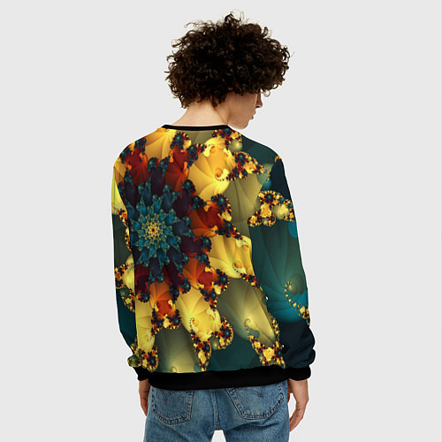 Мужской свитшот Психоделика / 3D-Черный – фото 4