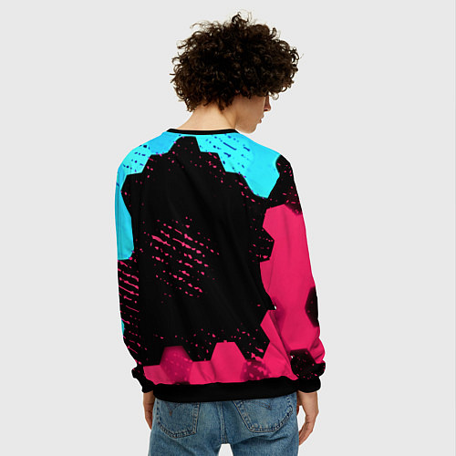 Мужской свитшот NBA баскетбол соты неон / 3D-Черный – фото 4