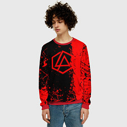 Свитшот мужской Linkin park краски всплеск текстура, цвет: 3D-красный — фото 2