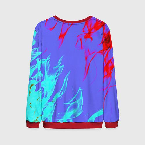 Мужской свитшот Portal 2 neon flame steel / 3D-Красный – фото 2