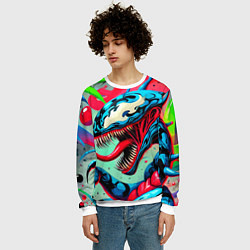 Свитшот мужской Свирепый Веном - граффити, цвет: 3D-белый — фото 2