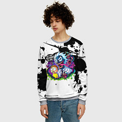 Свитшот мужской Venom-Rick and Morty - blots, цвет: 3D-меланж — фото 2