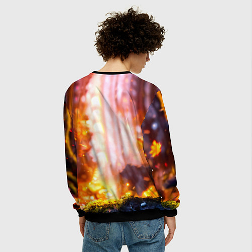 Мужской свитшот Кукушка в искрах / 3D-Черный – фото 4