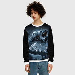 Свитшот мужской Медведь в зимнем лесу, цвет: 3D-белый — фото 2