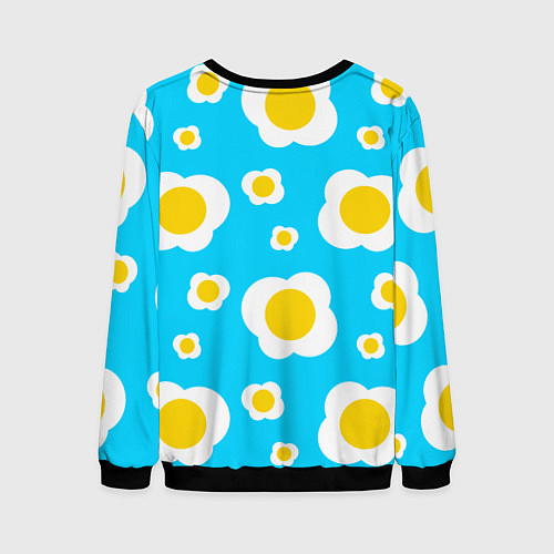 Мужской свитшот Яичница голубая / 3D-Черный – фото 2