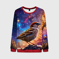 Мужской свитшот Воробей в космосе