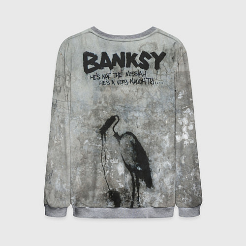 Мужской свитшот Banksy - peace / 3D-Меланж – фото 2