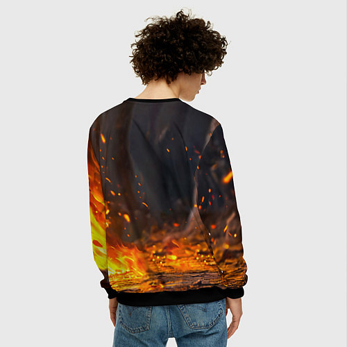 Мужской свитшот Утенок в огне / 3D-Черный – фото 4