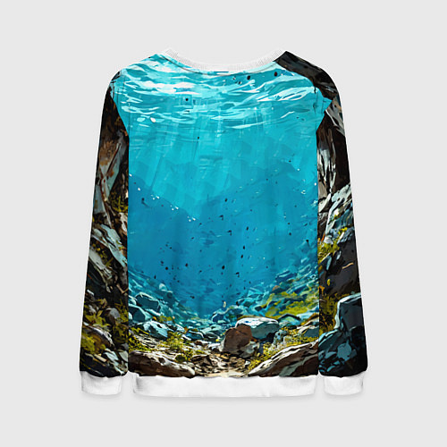 Мужской свитшот Злобная акула / 3D-Белый – фото 2