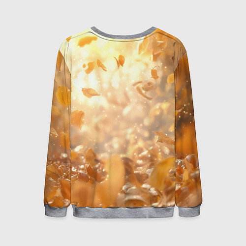 Мужской свитшот Рыжая лисица в осеннем лесу / 3D-Меланж – фото 2