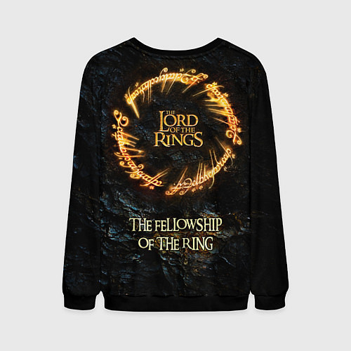 Мужской свитшот Lord of the rings - the fellowship of the ring / 3D-Черный – фото 2