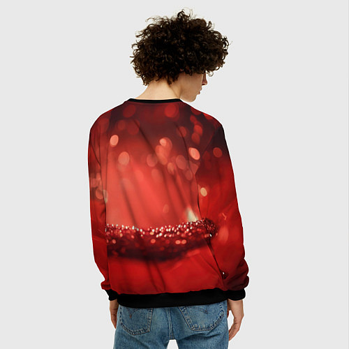 Мужской свитшот Влюбленные котята с сердечком / 3D-Черный – фото 4