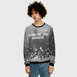 Свитшот мужской Bring Me the Horizon - grey gradient посередине, цвет: 3D-черный — фото 2