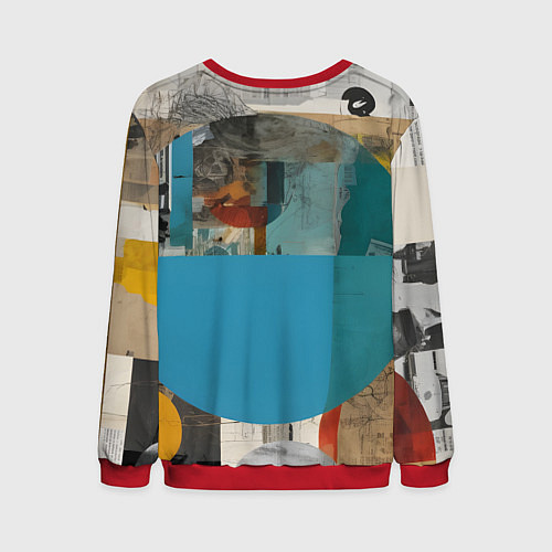 Мужской свитшот Абстрактный ретро коллаж / 3D-Красный – фото 2
