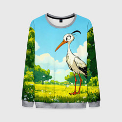 Мужской свитшот Аист в лесу