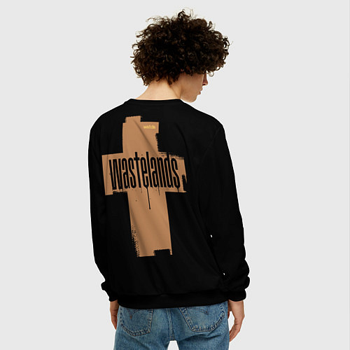 Мужской свитшот Гранж крест / 3D-Черный – фото 4