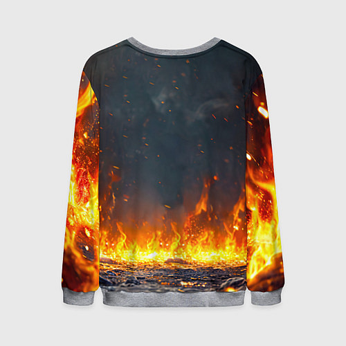 Мужской свитшот Пингвин в огне / 3D-Меланж – фото 2