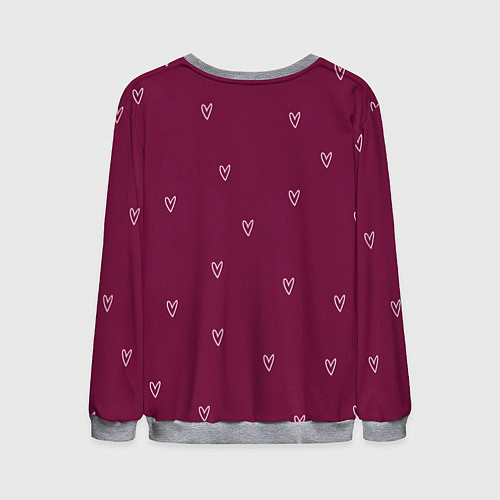 Мужской свитшот Сердца ко дню Святого Валентина / 3D-Меланж – фото 2