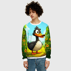 Свитшот мужской Веселая уточка, цвет: 3D-белый — фото 2