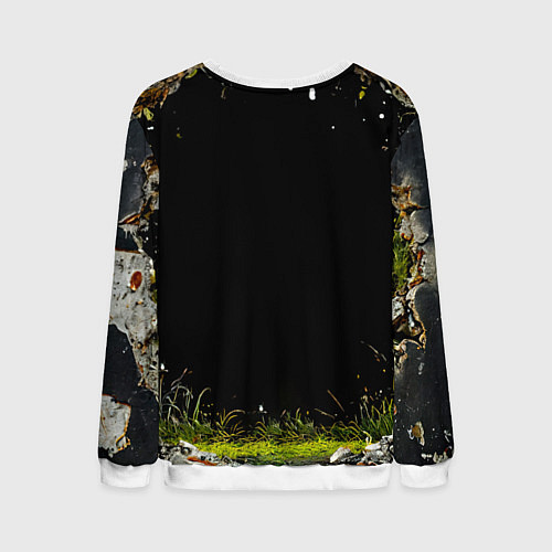 Мужской свитшот Корова на черном / 3D-Белый – фото 2