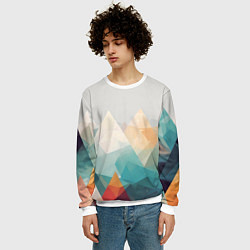 Свитшот мужской Разноцветный горный хребет, цвет: 3D-белый — фото 2