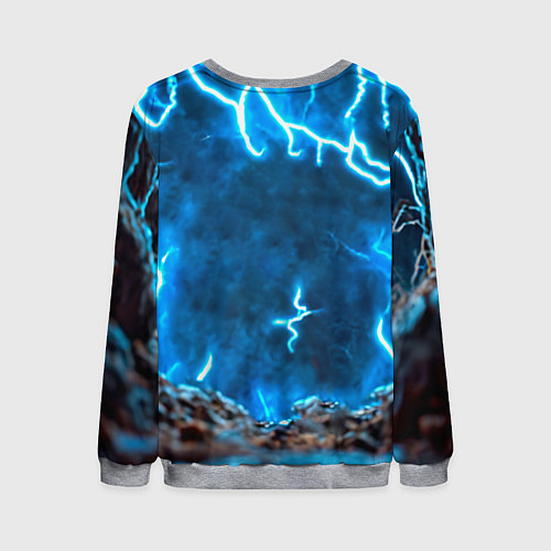 Мужской свитшот Свинья и разряды молний / 3D-Меланж – фото 2