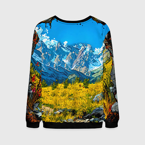 Мужской свитшот Горный козел / 3D-Черный – фото 2