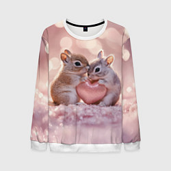 Мужской свитшот Влюбленные белочки с сердечком