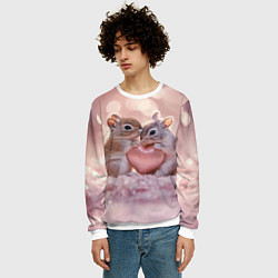 Свитшот мужской Влюбленные белочки с сердечком, цвет: 3D-белый — фото 2