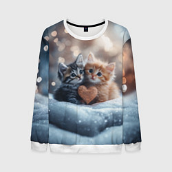 Мужской свитшот Влюбленные котята с сердечком