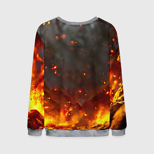 Мужской свитшот Кенгуру в огне / 3D-Меланж – фото 2
