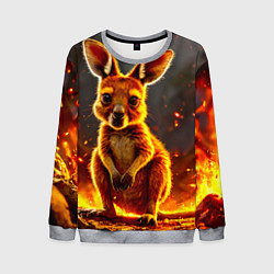 Мужской свитшот Кенгуру в огне