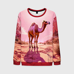 Мужской свитшот Верблюд в розовой пустыне