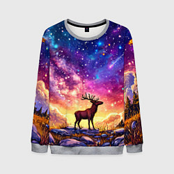 Мужской свитшот Лось и звездное небо