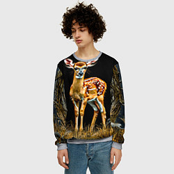 Свитшот мужской Олень в ночи, цвет: 3D-меланж — фото 2