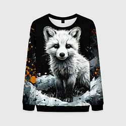 Мужской свитшот Песец на черном