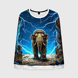 Мужской свитшот Мамонт и разряды молний