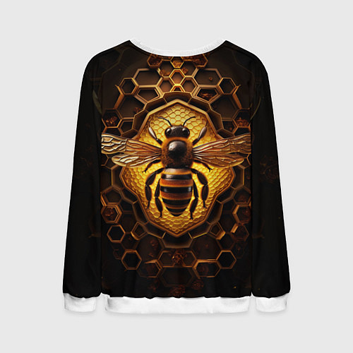 Мужской свитшот Золотая пчела / 3D-Белый – фото 2