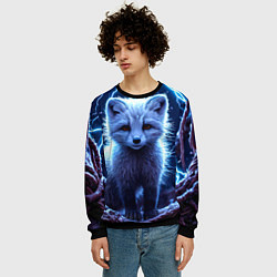 Свитшот мужской Песец в разрядах молний, цвет: 3D-черный — фото 2