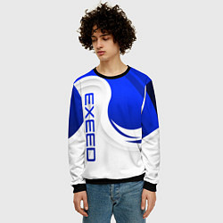 Свитшот мужской Exeed - синий и белый, цвет: 3D-черный — фото 2