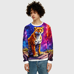 Свитшот мужской Пума и звездное небо, цвет: 3D-белый — фото 2