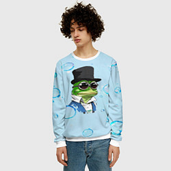 Свитшот мужской Pepe в шляпе, цвет: 3D-белый — фото 2