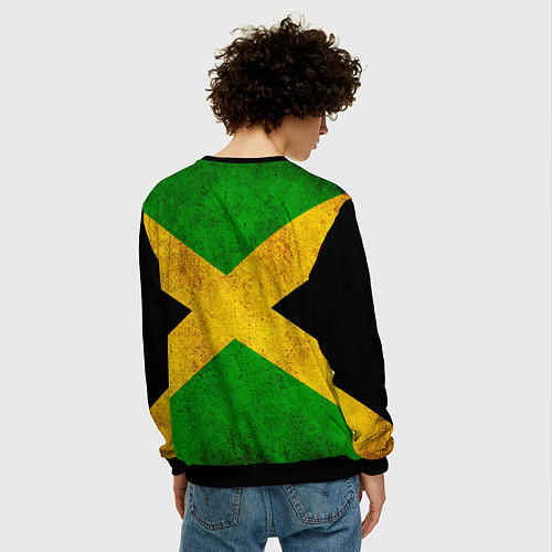 Мужской свитшот Jamaica flag / 3D-Черный – фото 4