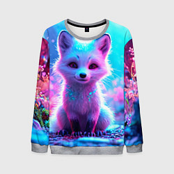 Мужской свитшот Песец в неоновом свете