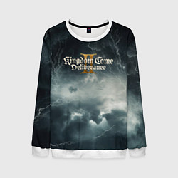 Свитшот мужской Kingdom Come Deliverance 2 мрачный фон, цвет: 3D-белый
